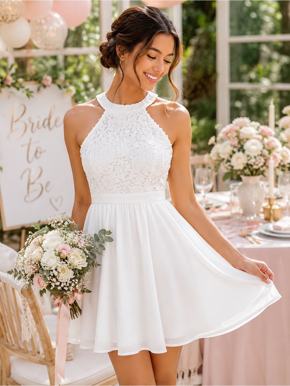 Lulus Lace Fit & Flare Dress | Bridal Shower • Rehearsal Dinner • Graduation